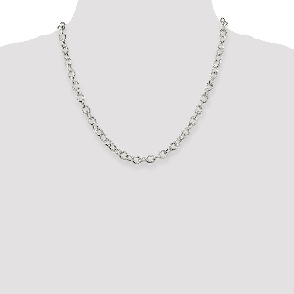 Sterling Silver 6.8mm Oval Cable Chain 20 Inches