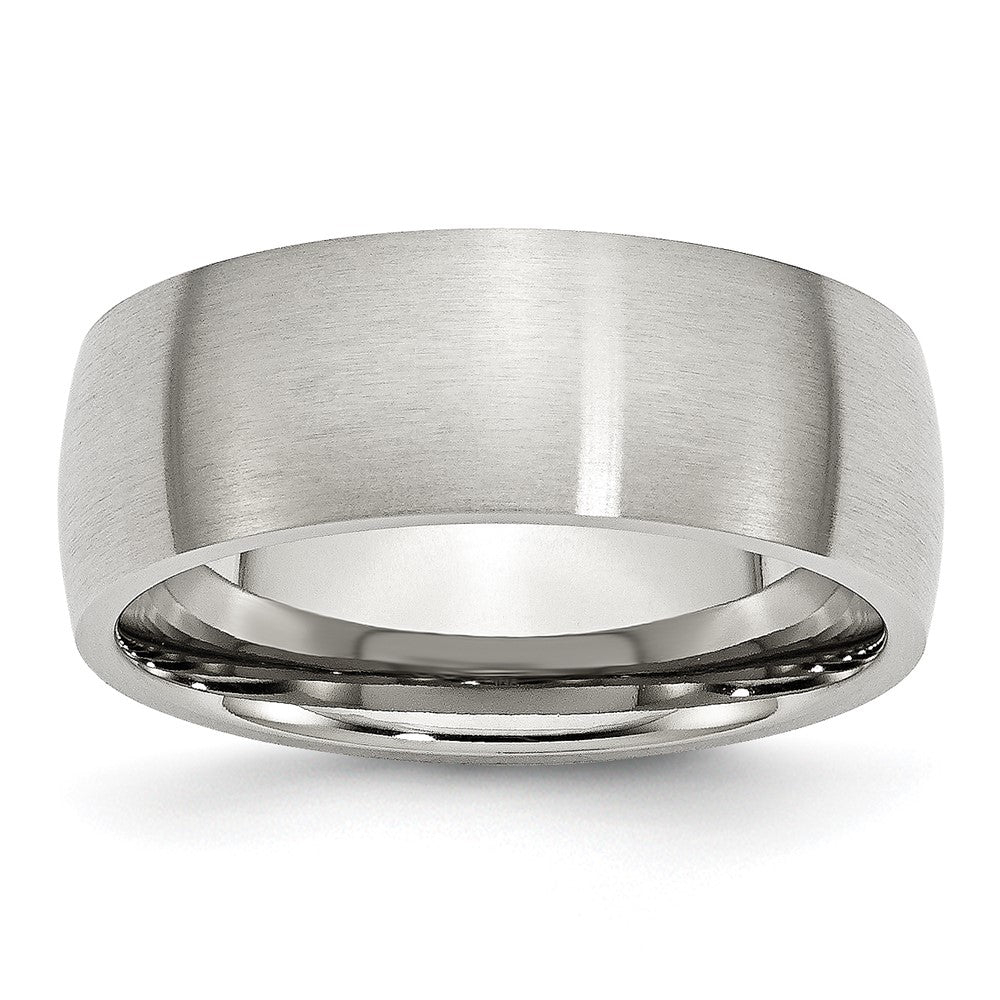 Stainless Steel Brushed 8mm Half Round Band Size - 10