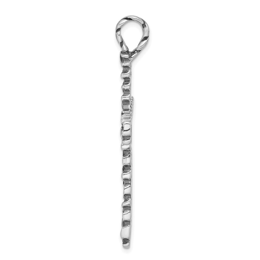 Sterling Silver Antiqued Textured Cross Pendant