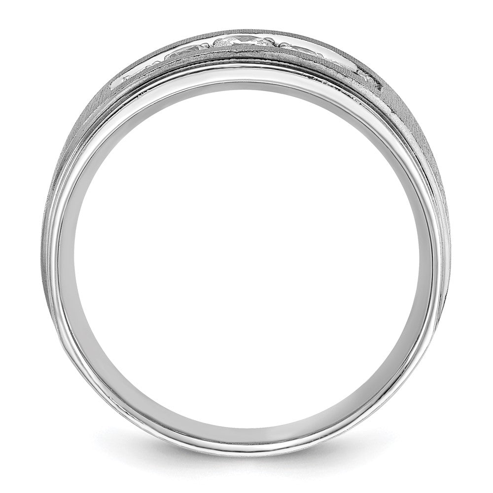 IBGoodman 14k White Gold 1/2 carat Lab Grown Diamond VS/SI+ G+ Complete Polished and Brushed Five Stone Men's Ring