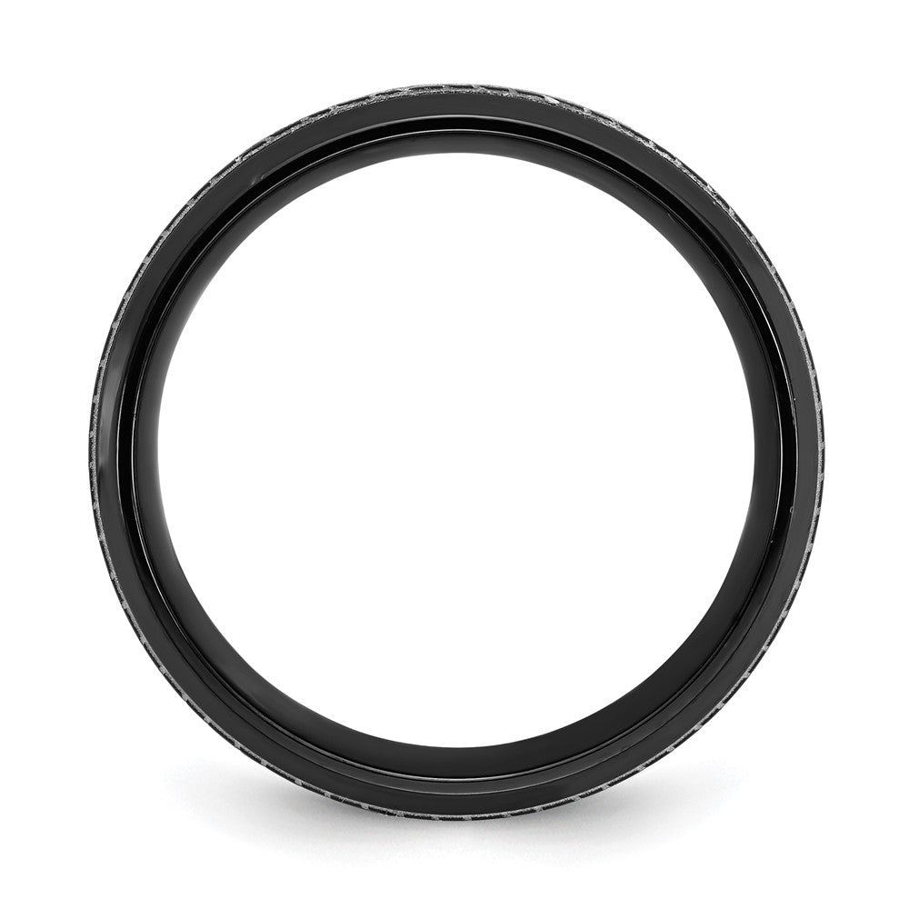 Chisel Black Zirconium Polished Lasered Tire Design 8mm Band Size - 11