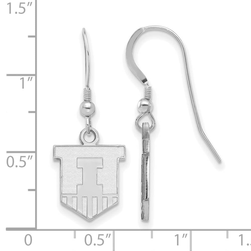 Beautiful Sterling S. Rh-p LogoArt University of Illinois Small Dangle Earrings
