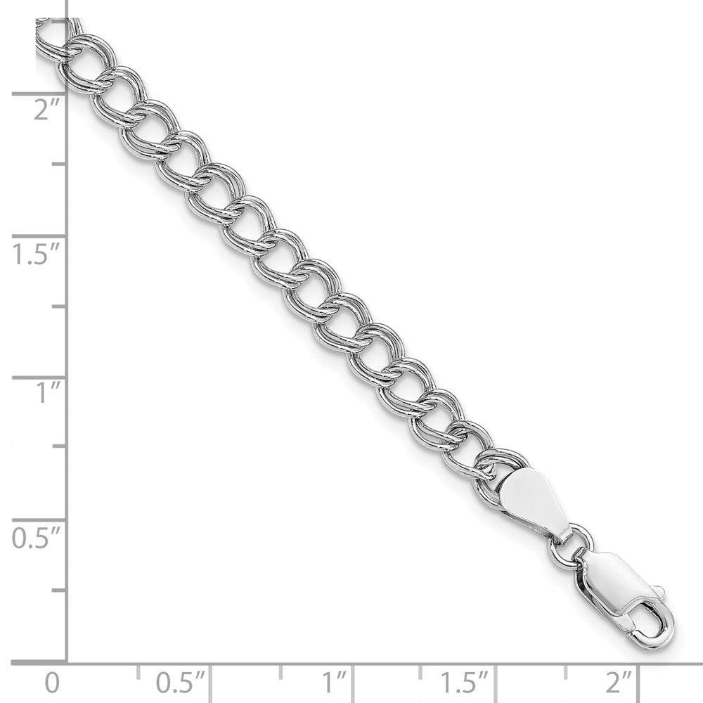 Amore La Vita Sterling Silver Rhodium-plated Polished 5.25mm 7 inch Open Link with Lobster Clasp Charm Bracelet 7 inches