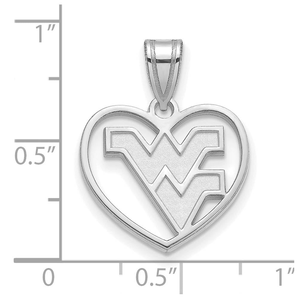 Women's West Virginia Mountaineers Sterling Silver Logo Heart Pendant