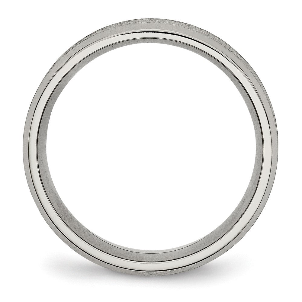 Titanium Satin and Brushed 8mm Beveled Edge Band Size - 9