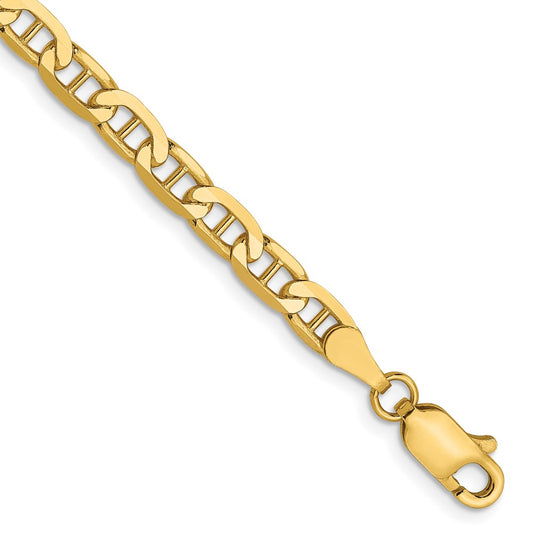 14K 3.75mm Concave Anchor Chain 8  inches