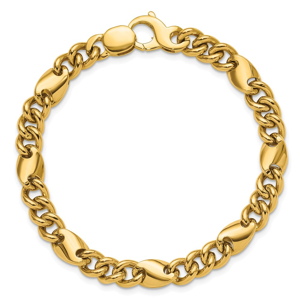 14K Polished Fancy Link Bracelet 7.5  inches