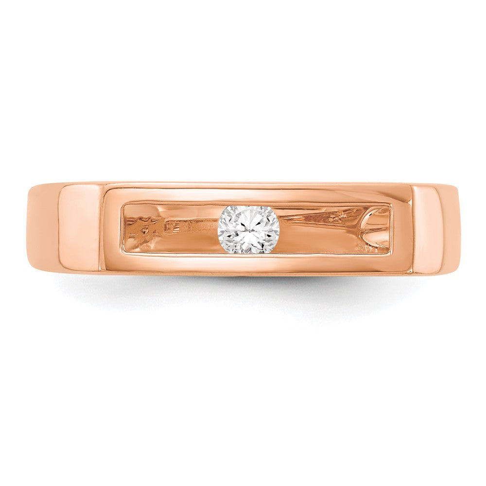 14K Rose Gold Polished Diamond Ring