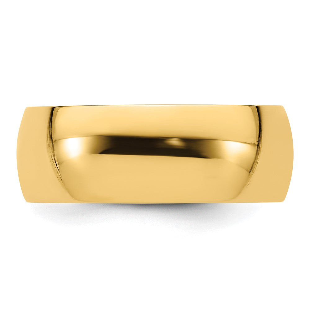 14k Yellow Gold 8mm Lightweight Comfort Fit Wedding Band Size 11.5