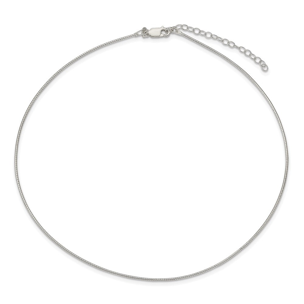 Sterling Silver 1.35mm w/ 2in extender Neckwire Chain 16 Inches