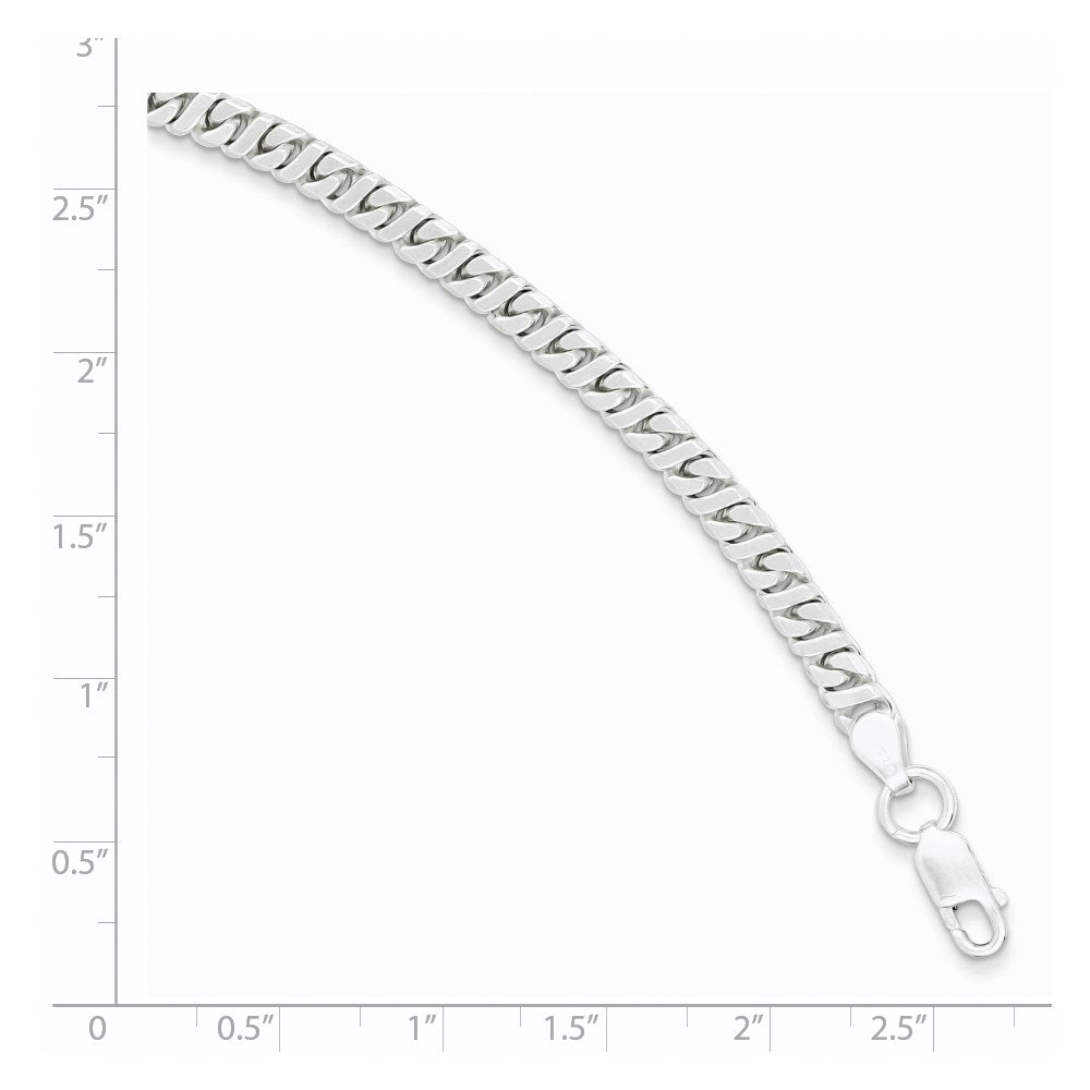 Sterling Silver 4.25mm Fancy Flat Link Bracelet 8 inches
