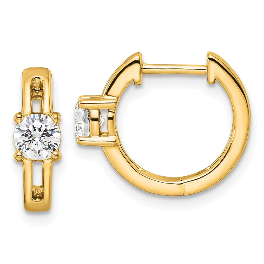 True Origin 14k 5/8 carat Lab Grown Diamond VS DEF Hinged Hoop Earrings