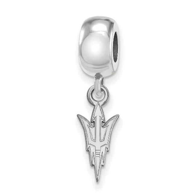 Sterling Silver Rhodium-plated LogoArt Arizona State University Pitchfork Small Dangle Bead Charm