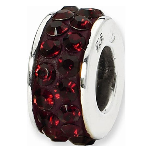 Sterling Silver Reflections Crimson Double Row Preciosa Crystal Bead
