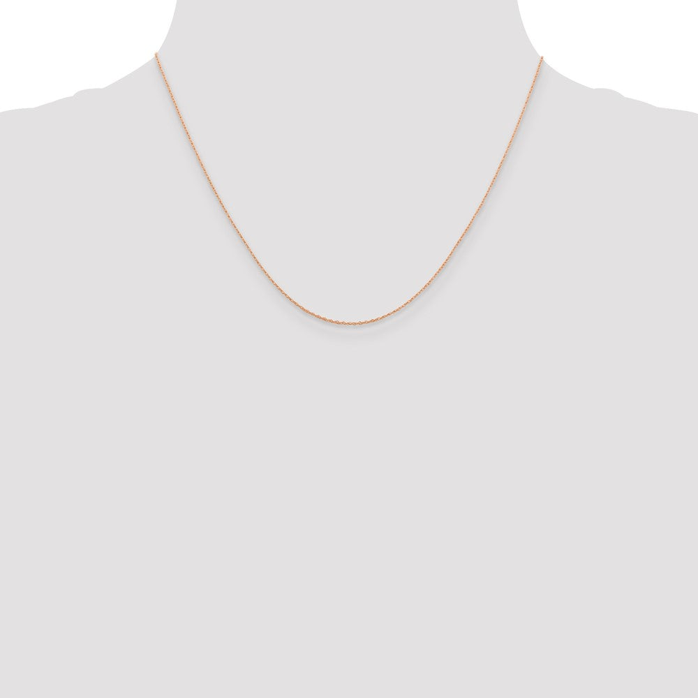 14K Rose Gold 18 inch .5mm Baby Rope with Spring Ring Clasp Chain