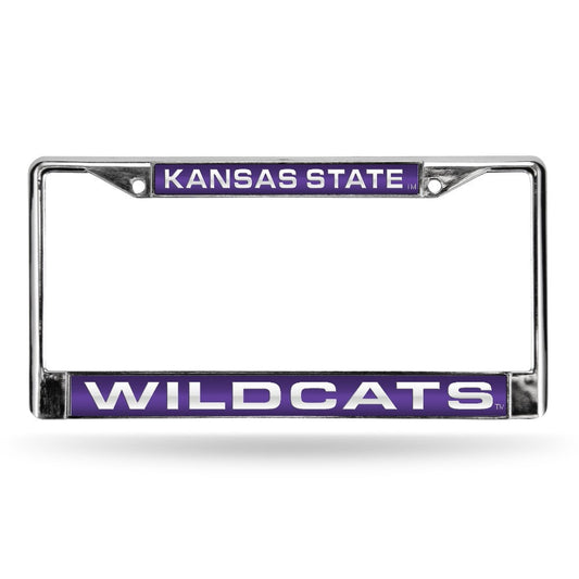 Kansas-St-Wildcat's Chrome Metal Laser Cut License Plate Frame