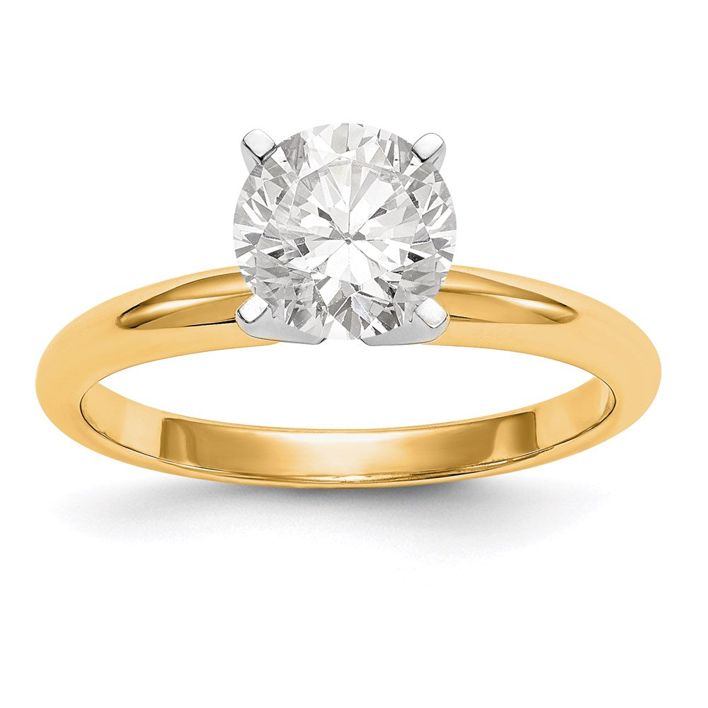 14k Two-Tone 1/3 carat Lightweight Half-Round 4-Prong Round Solitaire Ring Mounting