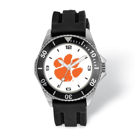 LogoArt Clemson University Collegiate Gents Silicone Strap Quartz Watch QCU169