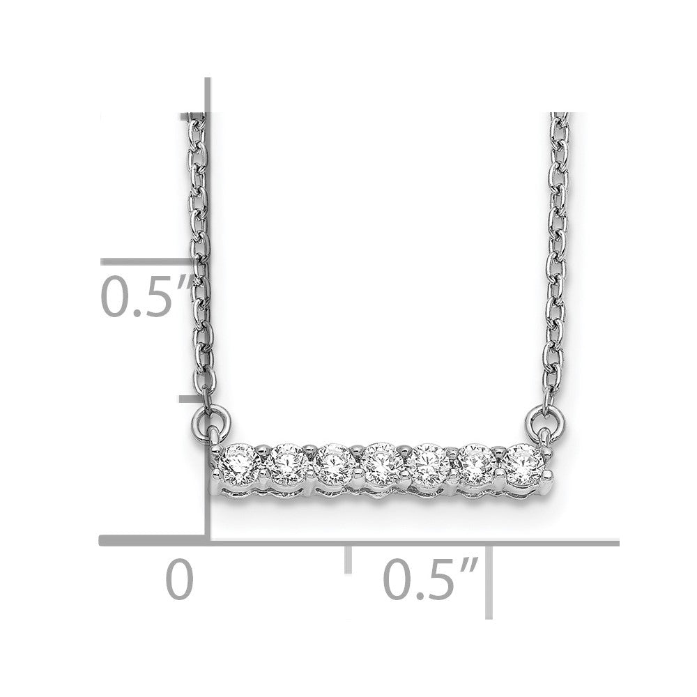 14k White Gold 1/4 carat Lab Grown Diamond VS/SI+ G+ 18 inch Bar Necklace