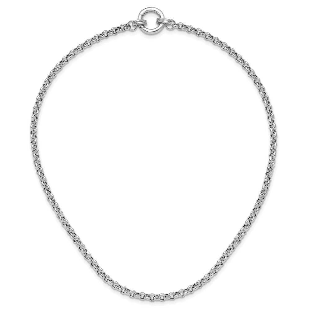 Sterling Silver RH-plated Fancy Link Necklace