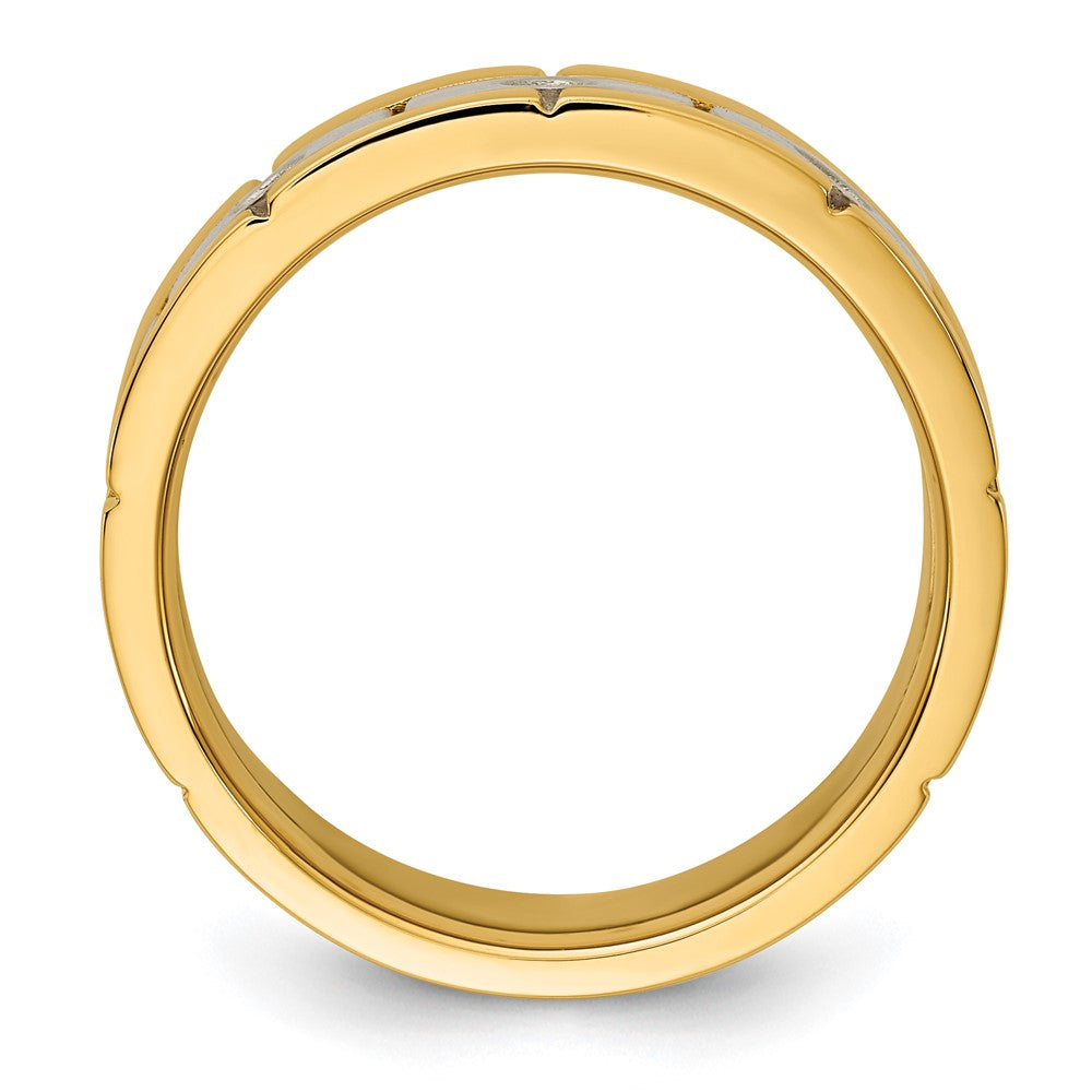 IBGoodman 14k Two-tone Three Stone Prong Set Men's Ring Mounting