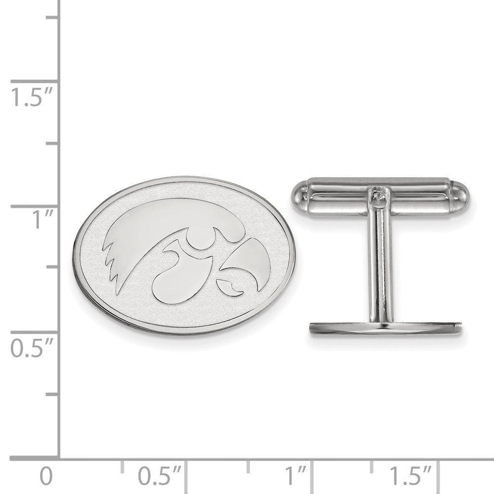 Sterling Silver LogoArt Official Licensed Collegiate University of Iowa (UI) Cuff Link