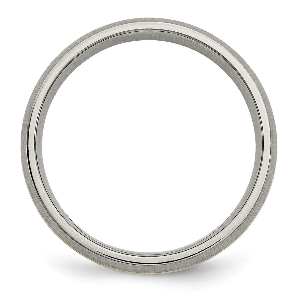 Titanium Brushed w/14k Yellow Inlay 5mm Band Size - 12.5