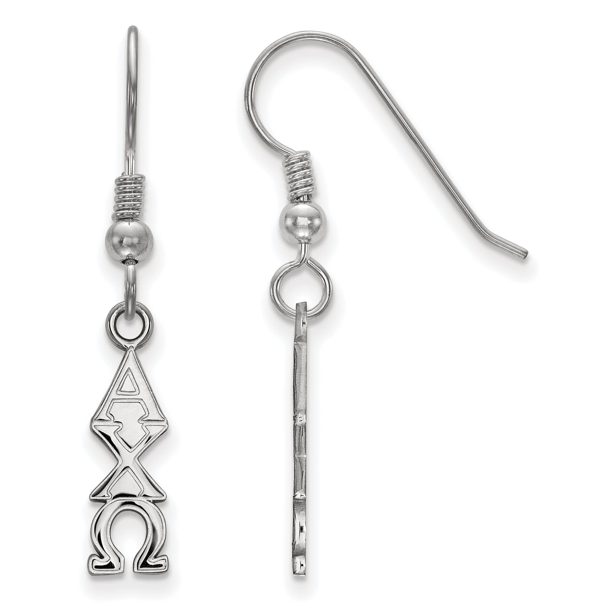 Sterling Silver Official Licensed Greek Sororities Alpha Chi Omega (???) Small Dangle Earrings
