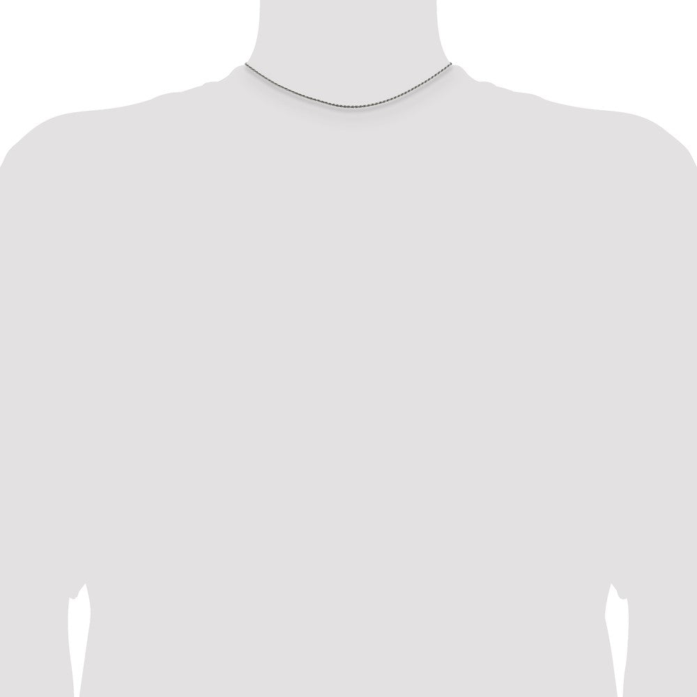 Sterling Silver Rhodium-plated 1.5mm Diamond-cut Rope Chain 14 Inches