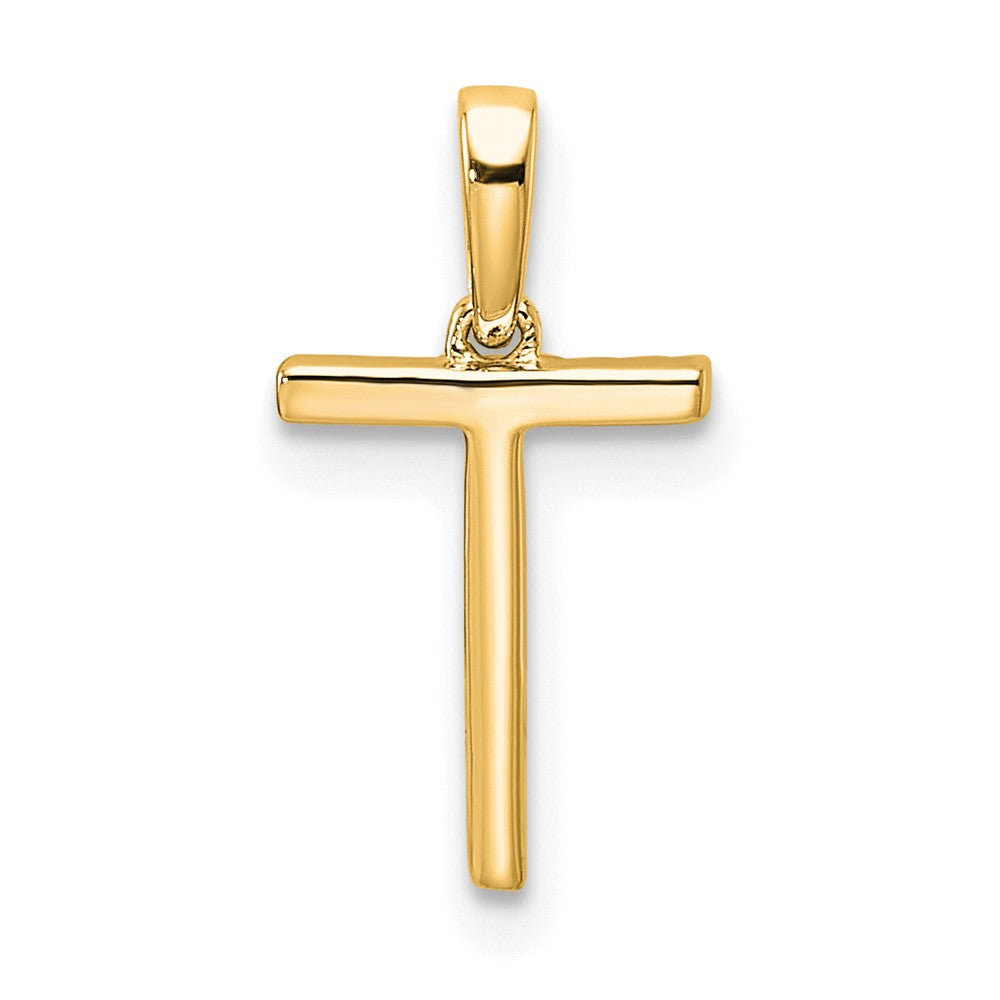 10K Diamond Letter T Initial Pendant