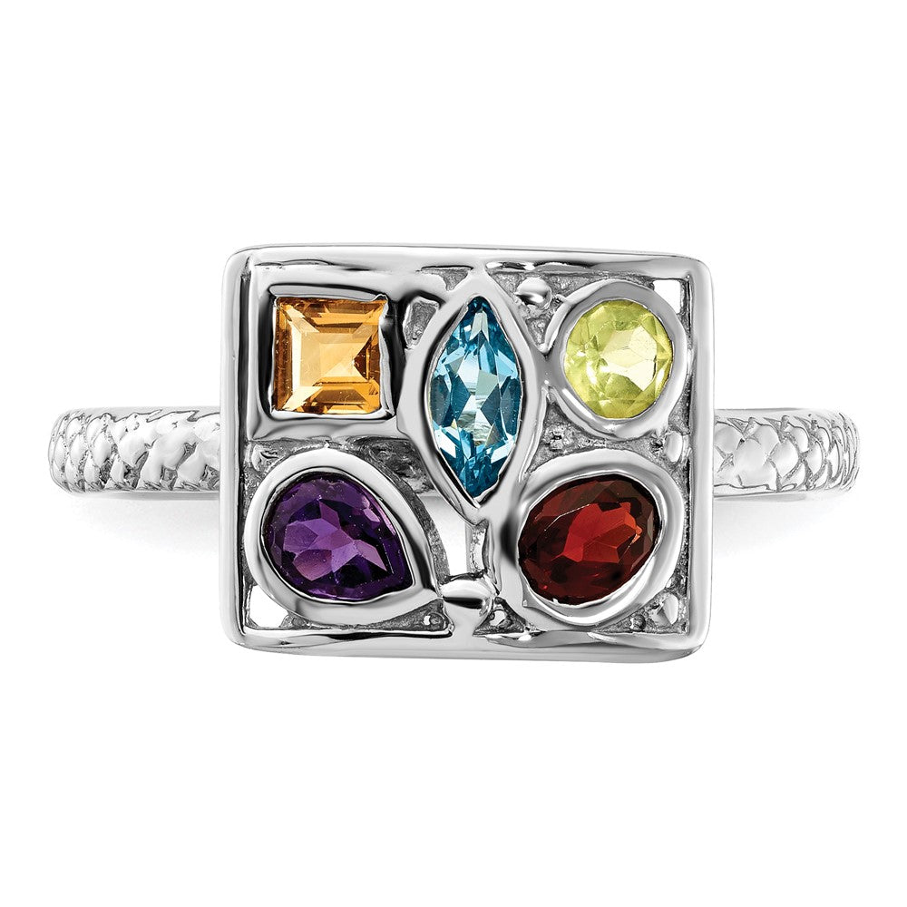 Sterling Silver Stackable Expressions Gemstone Ring Size -10