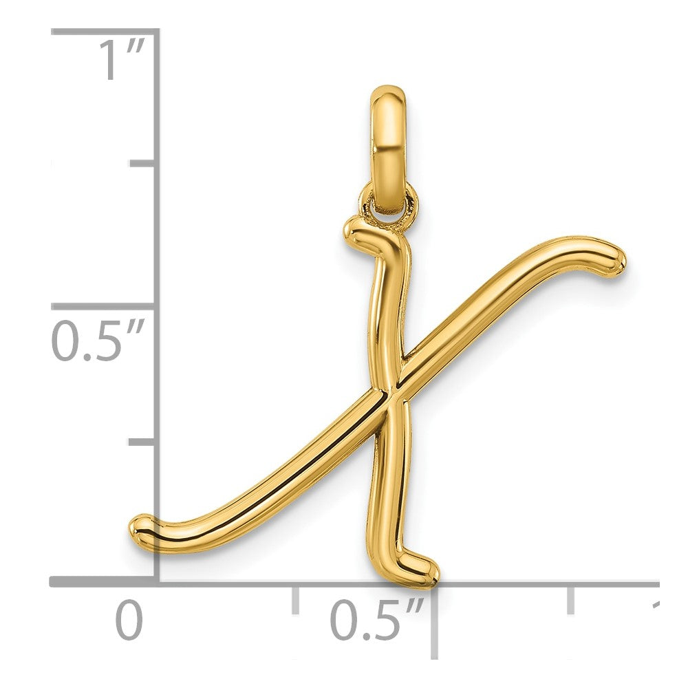 14k Yellow Gold Fancy Letter X