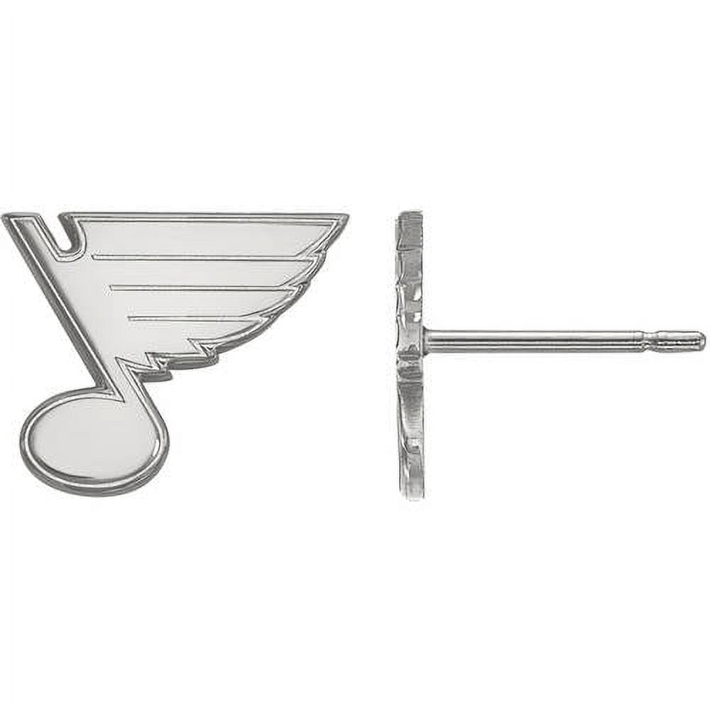 LogoArt 10K White Gold NHL LogoArt St. Louis Blues XS Post Earrings