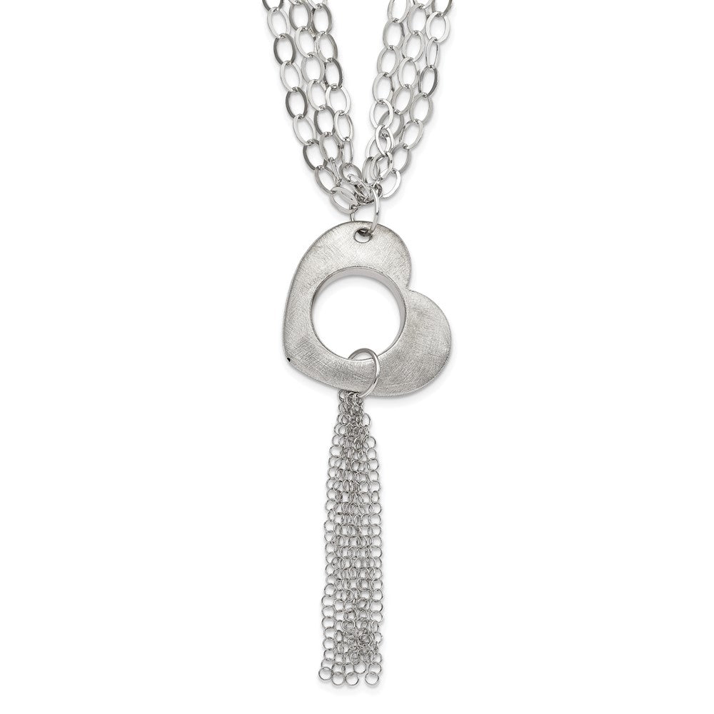 Sterling Silver with 2 Extension Heart Necklace