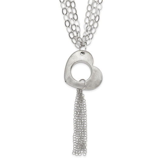 Sterling Silver with 2 Extension Heart Necklace