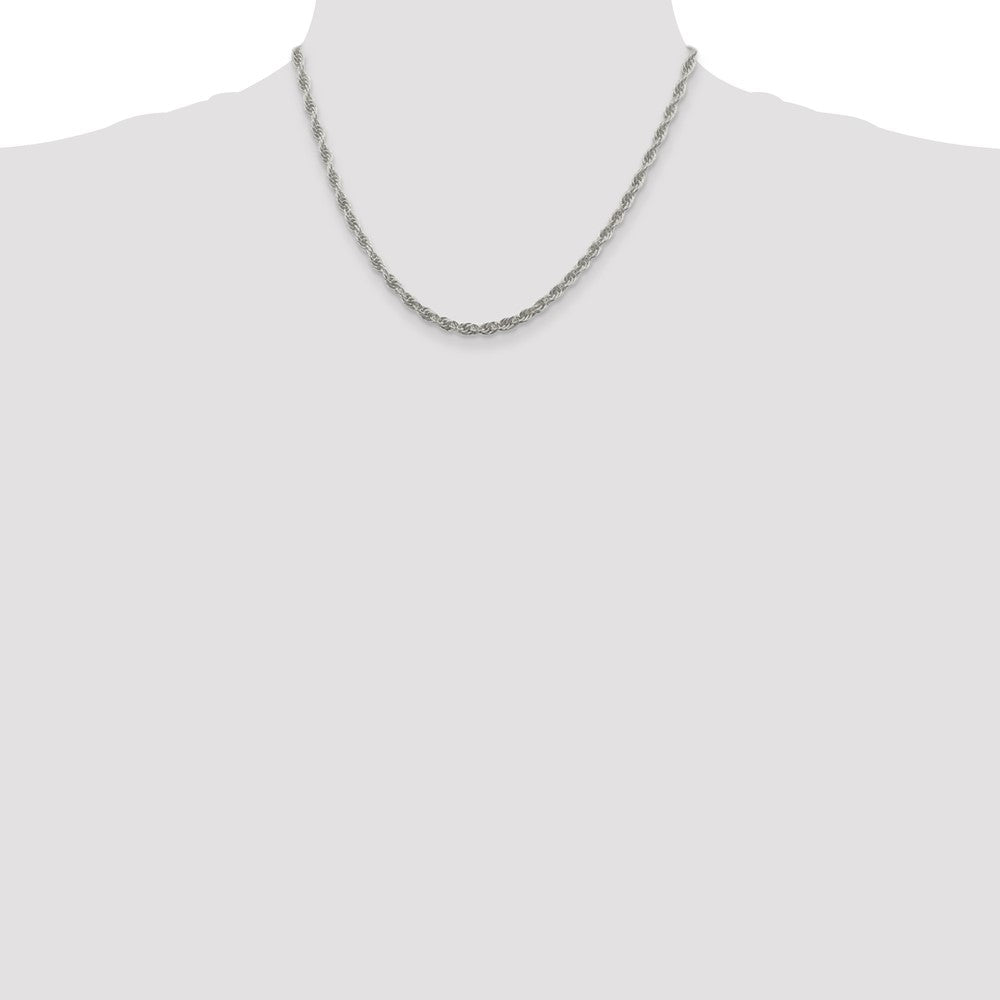 Sterling Silver 3.8mm Loose Rope Chain 18 Inches