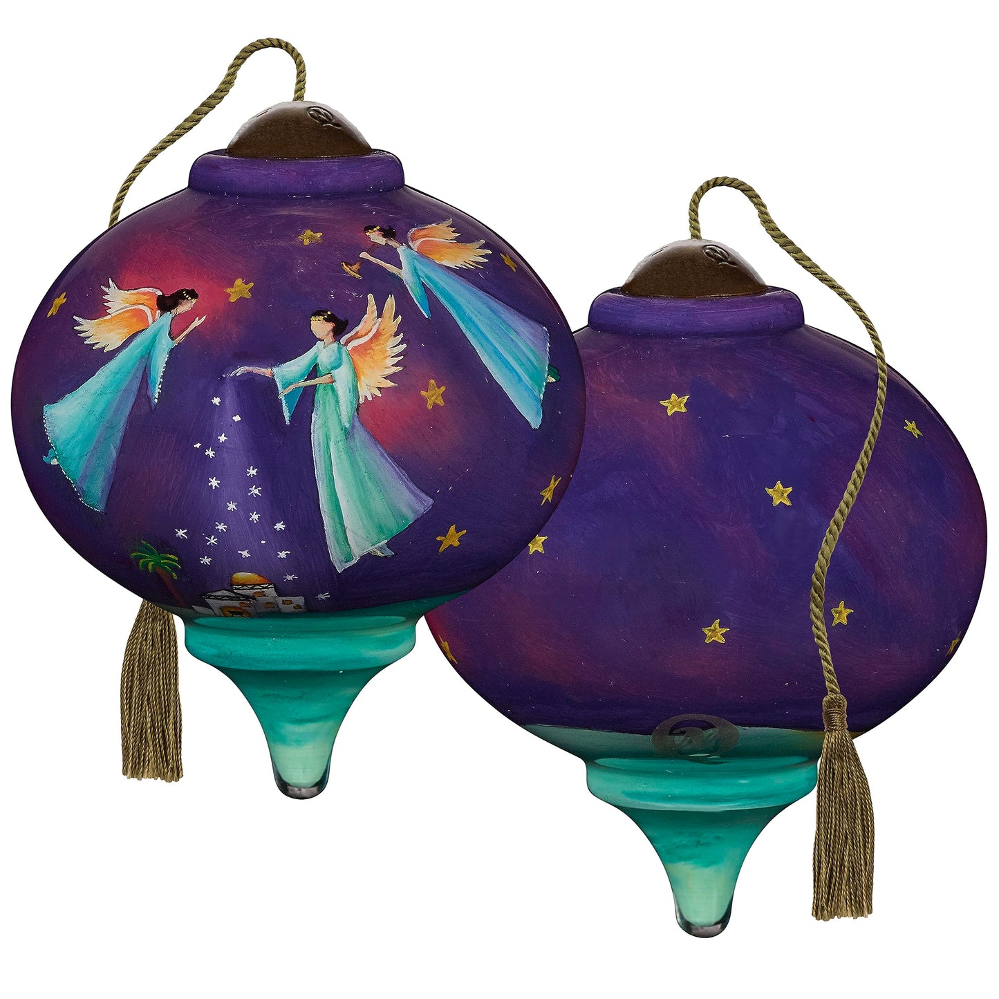 Neqwa Art Sweetly Singing O'er the Plains by Sarah Summers Hand-painted Glass Ornament