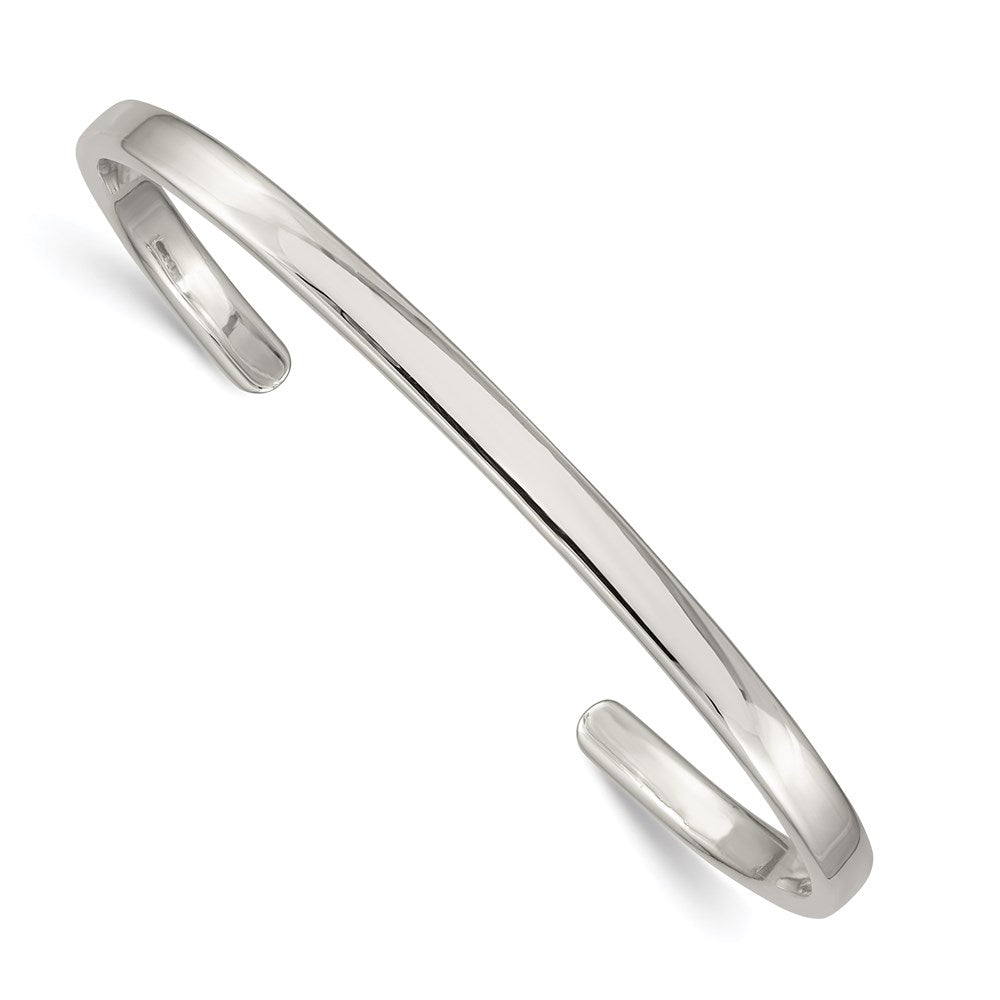Sterling Silver 4mm Cuff Bangle 7 inches