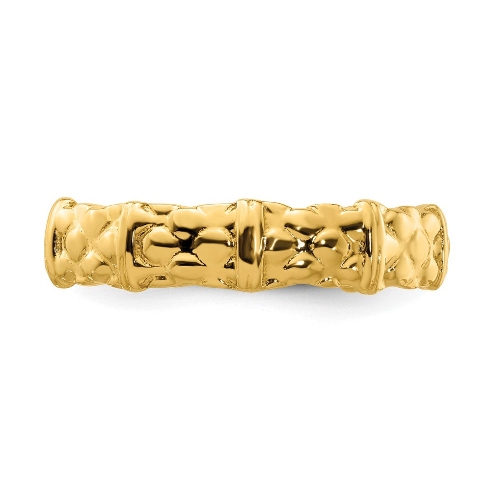 Sterling Silver Stackable Expressions Gold-plated Ring Size -6