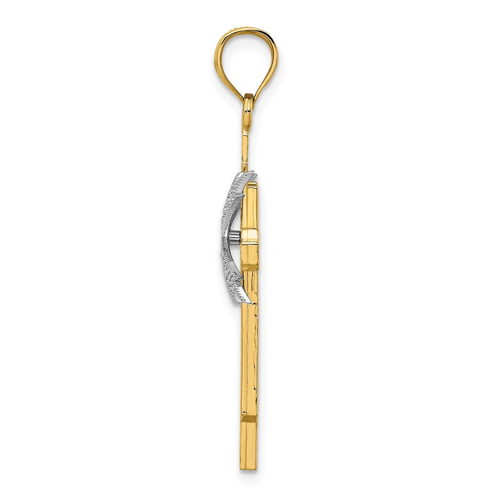 14K Two-Tone Fashion Cross Charm