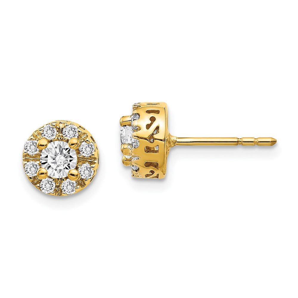 14k Diamond Semi-mount Stud Earrings