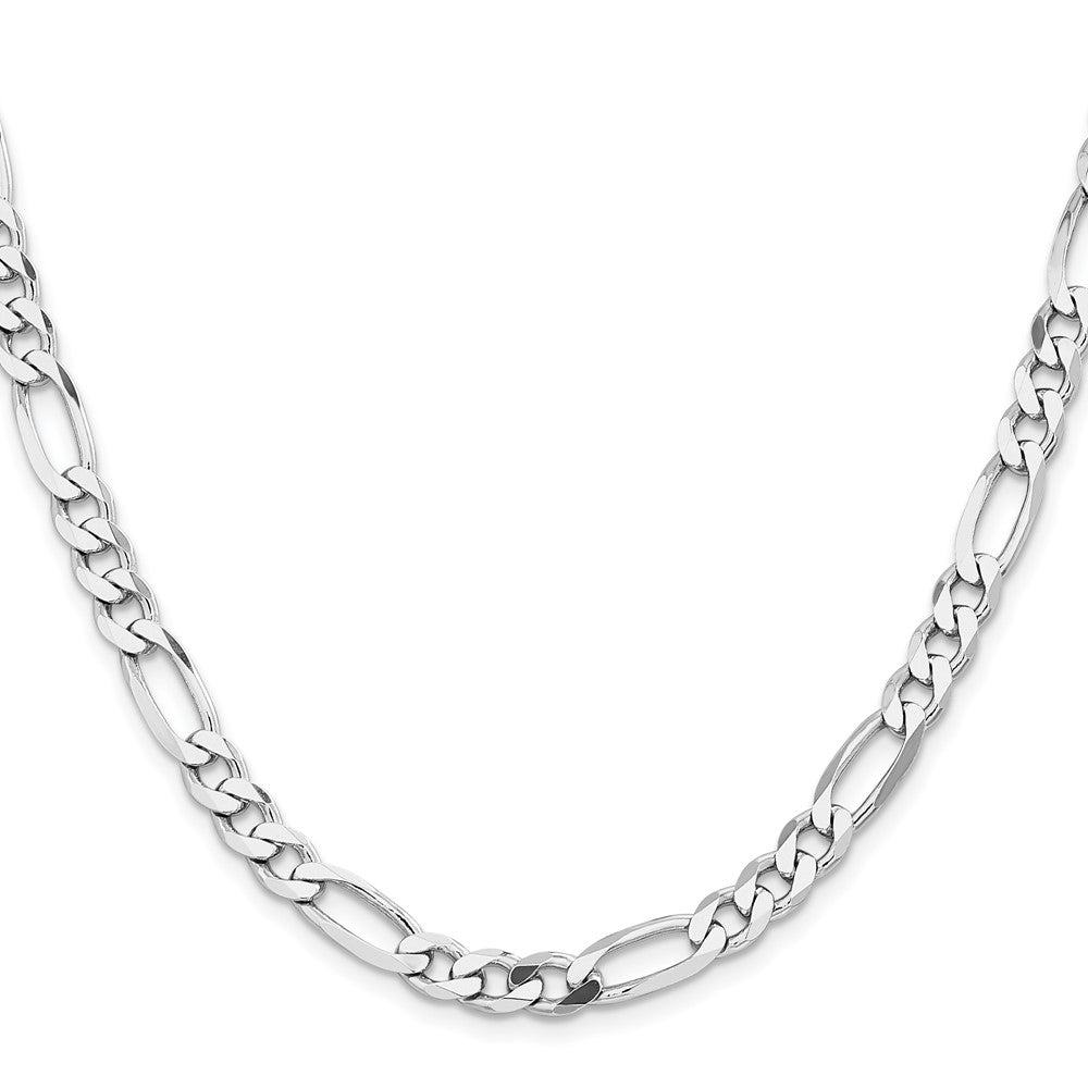 Sterling Silver Rhodium-plated 6.5mm Figaro Chain 22 Inches