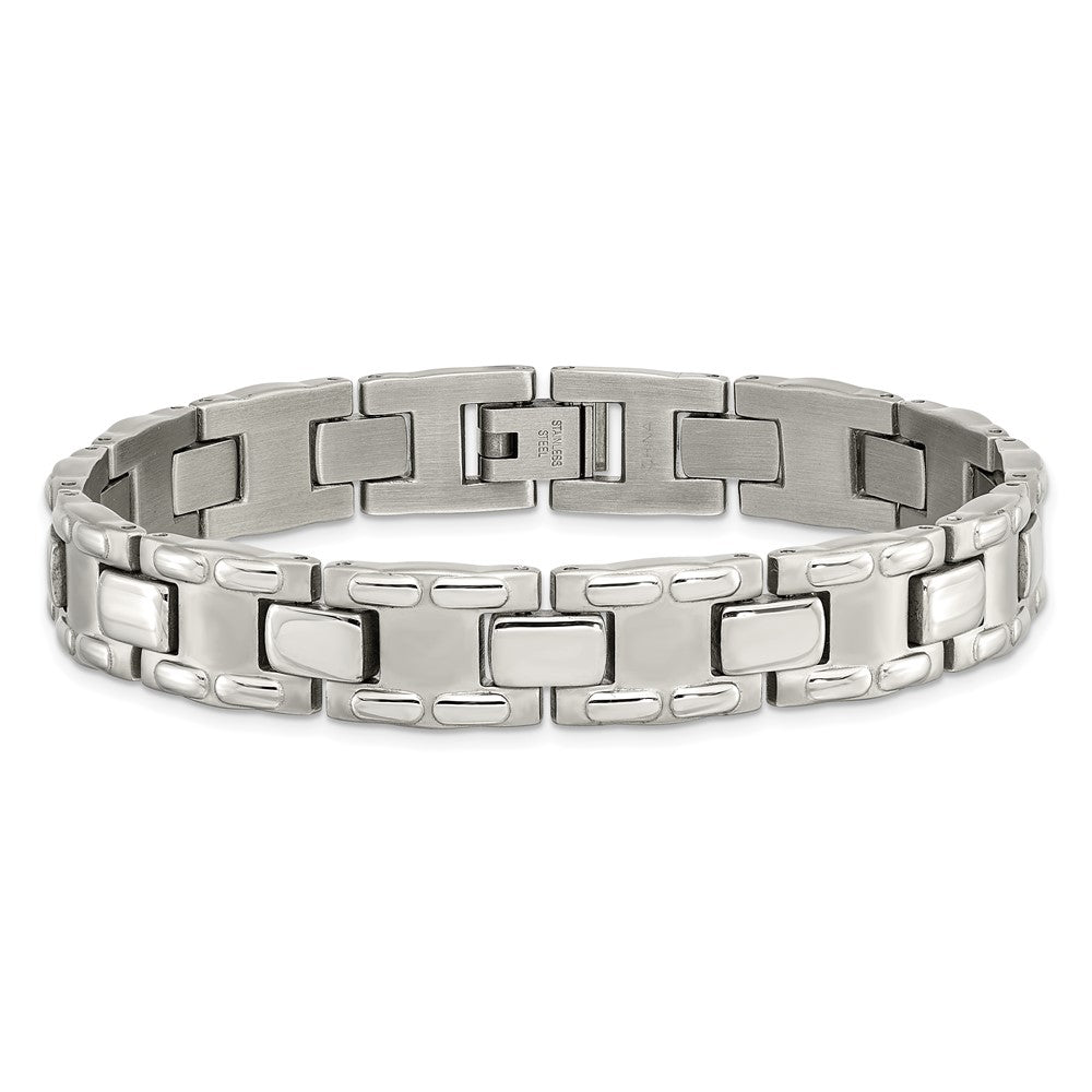 Stainless Steel Brushed and Polished 8.75in Bracelet 8.75 inches