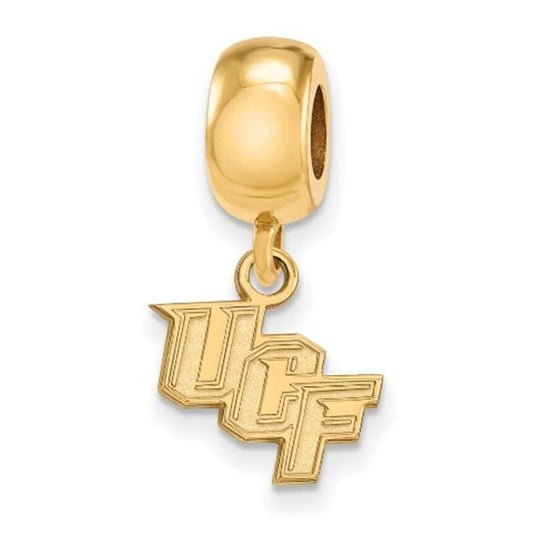 Sterling Silver Gold-plated LogoArt University of Central Florida U-C-F Extra Small Dangle Bead Charm