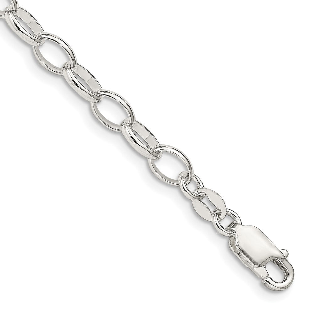 Sterling Silver 5mm Fancy Rolo Chain 7 inches