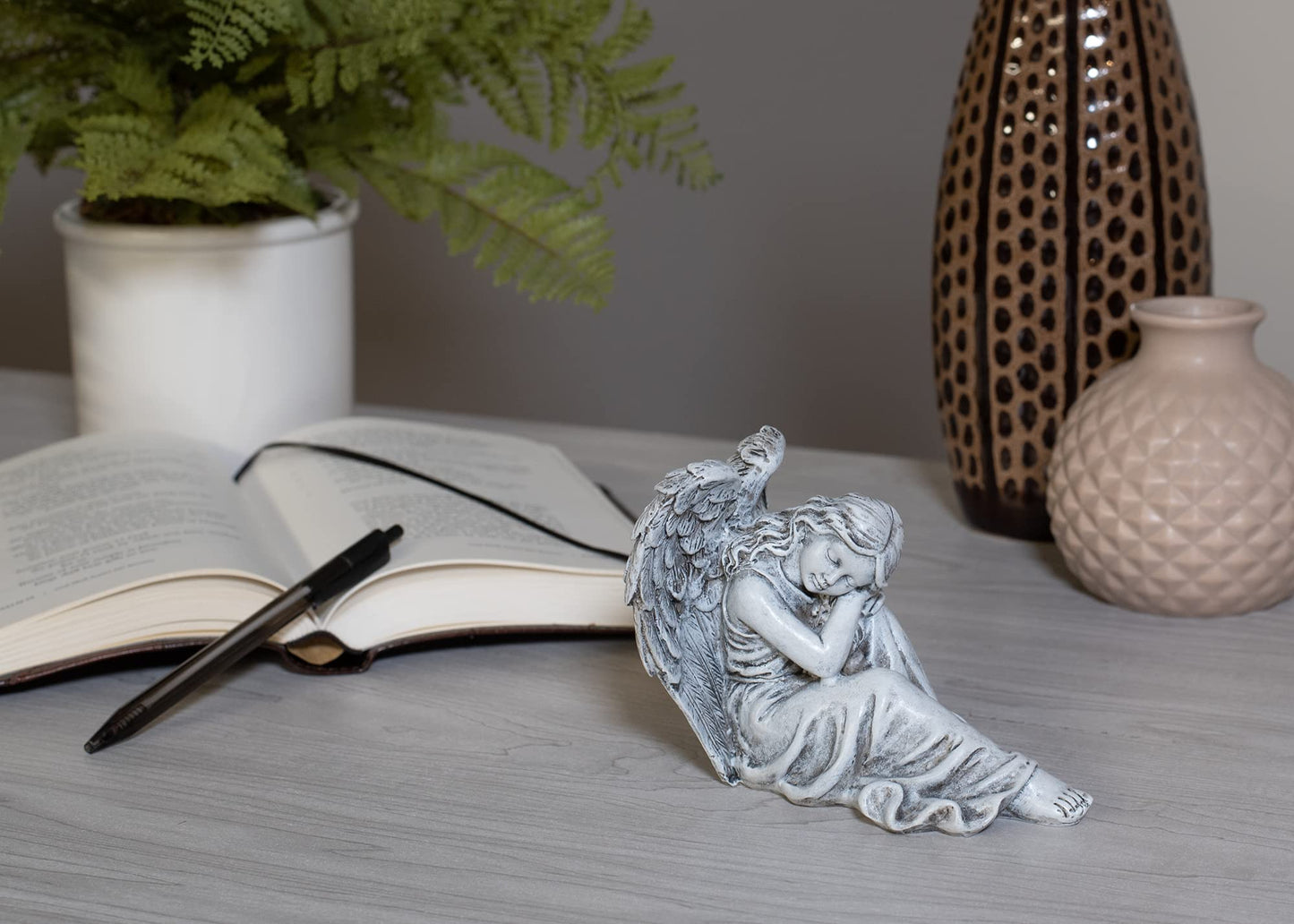 Weathered Angel Gone From Our Arms 4 inch Resin Decorative Tabletop Figurine