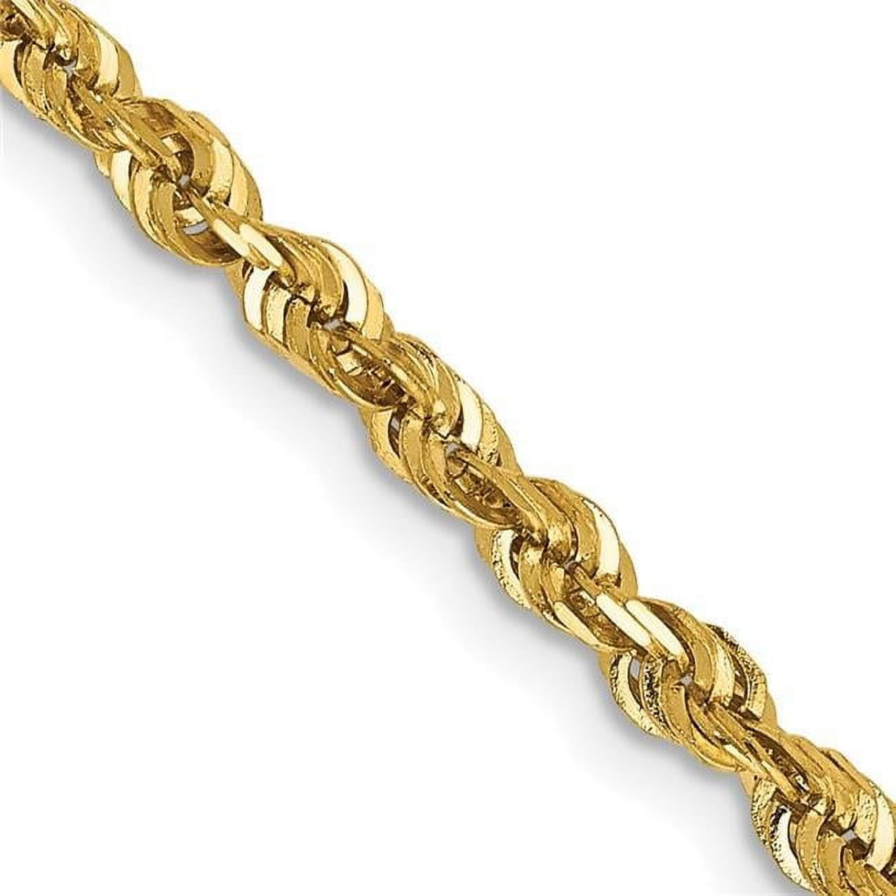14K 24 inch 2.75mm Ultra Diamond-cut Rope with Lobster Clasp Chain