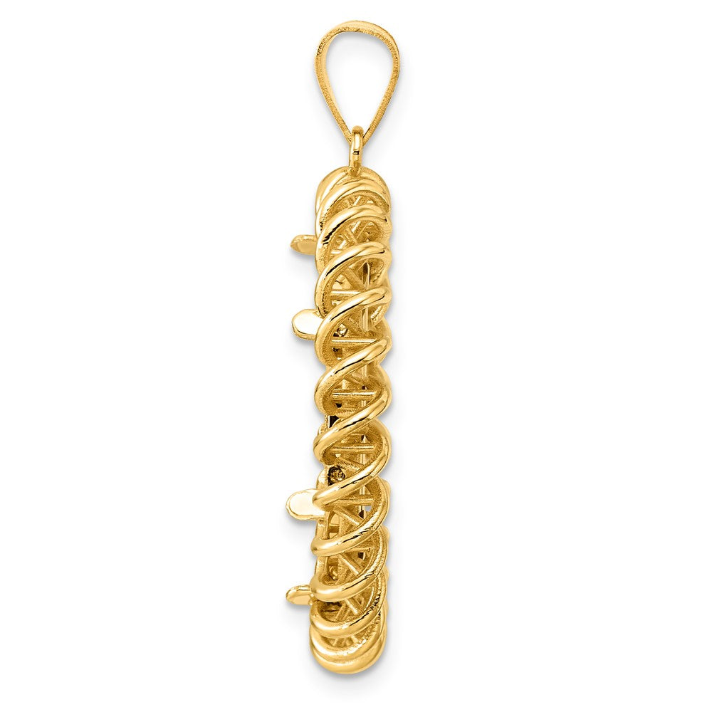 14k Polished Tight Singapore with 22.0mm Prong Coin Bezel Pendant