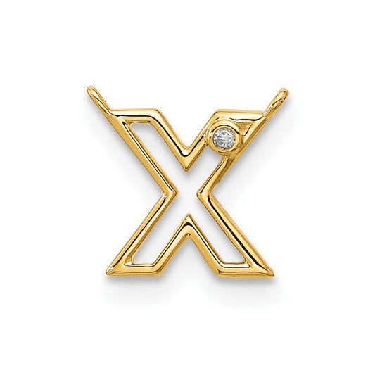 Stella & Dot 10ky Diamond Initial X Charm Element