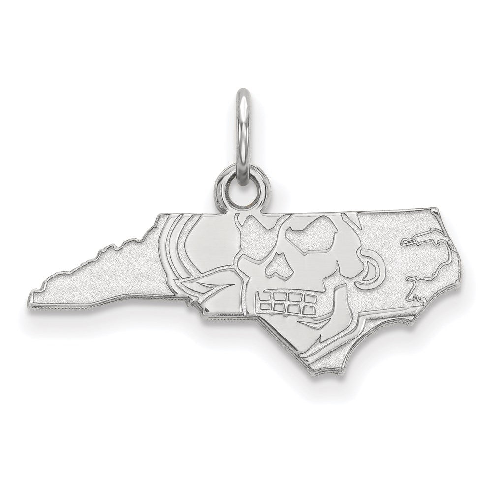 10k White Gold LogoArt East Carolina University Map Extra Small Pendant Charm